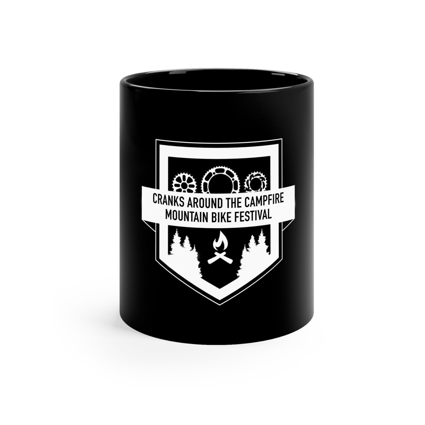 Cranks Around the Campfire MTB Festival 11oz Black Mug